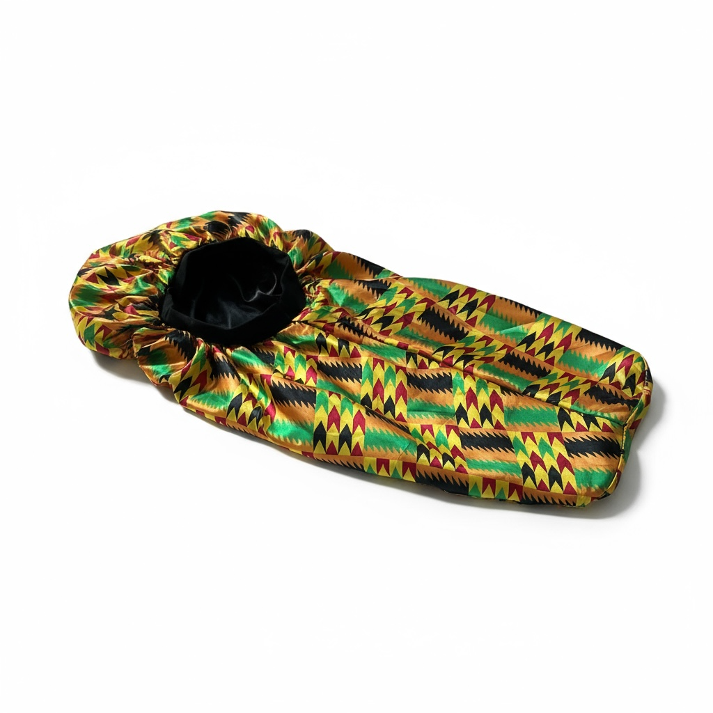 Luxury Satin Silk Ankara Long Bonnet Cap – Double Layered Hair Protection for Braids & Locs - Fatisha Boutique #