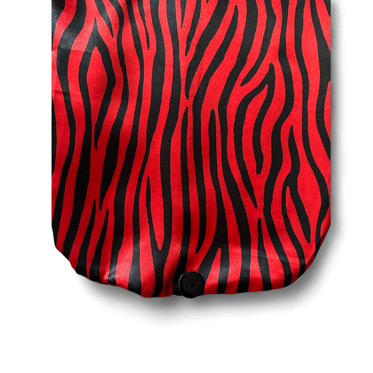 Long Satin Silk Striped Bonnet Cap with Button – Adjustable Sleep Cap for Braids, Locs & Long Hair - Fatisha Boutique #