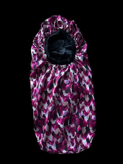 Luxury Satin Silk Ankara Long Bonnet Cap – Double Layered Hair Protection for Braids & Locs - Fatisha Boutique #