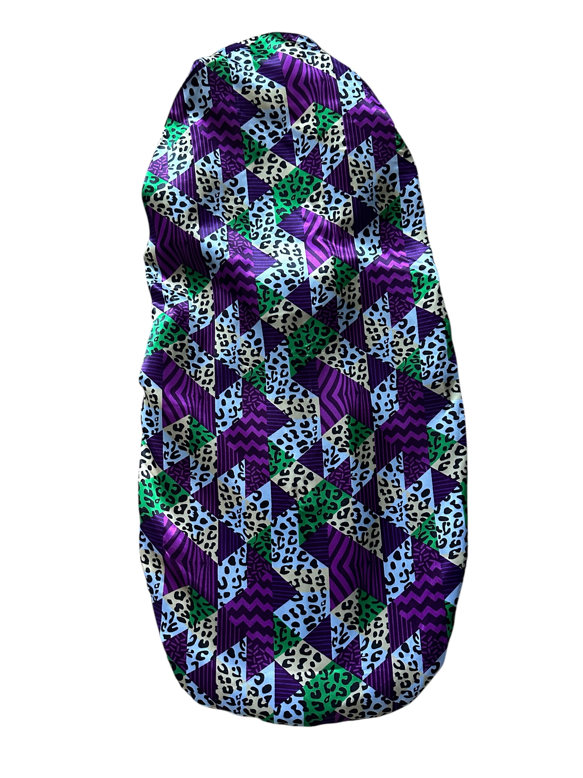 Luxury Satin Silk Ankara Long Bonnet Cap – Double Layered Hair Protection for Braids & Locs - Fatisha Boutique #