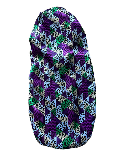 Luxury Satin Silk Ankara Long Bonnet Cap – Double Layered Hair Protection for Braids & Locs - Fatisha Boutique #