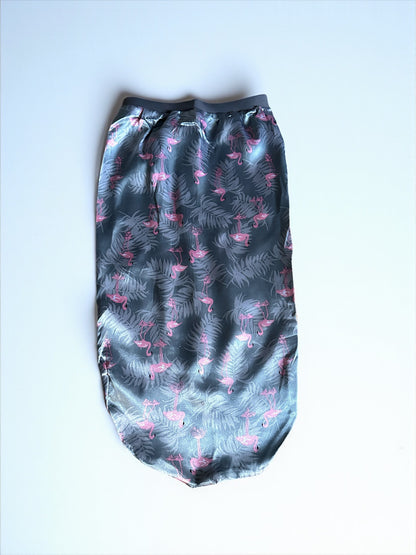 Flamingo Print Satin Silk Long Bonnet Cap – Lightweight Sleep Cap for Braids & Long Hair - Fatisha Boutique #