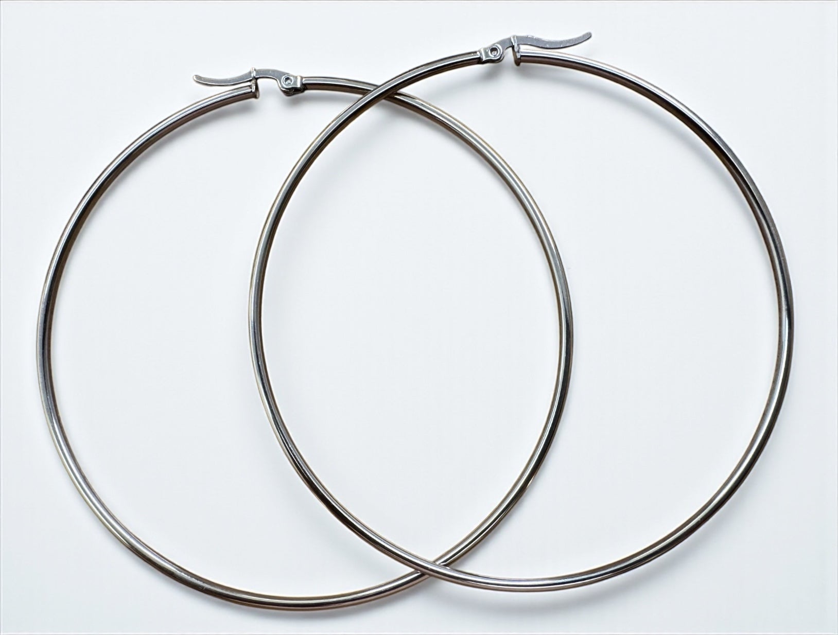 8CM Stainless Steel Hoop Earrings – Bold Lightweight Statement Hoops - Fatisha Boutique #