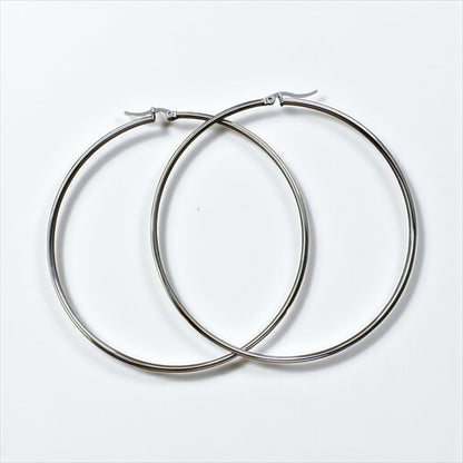 8CM Stainless Steel Hoop Earrings – Bold Lightweight Statement Hoops - Fatisha Boutique #