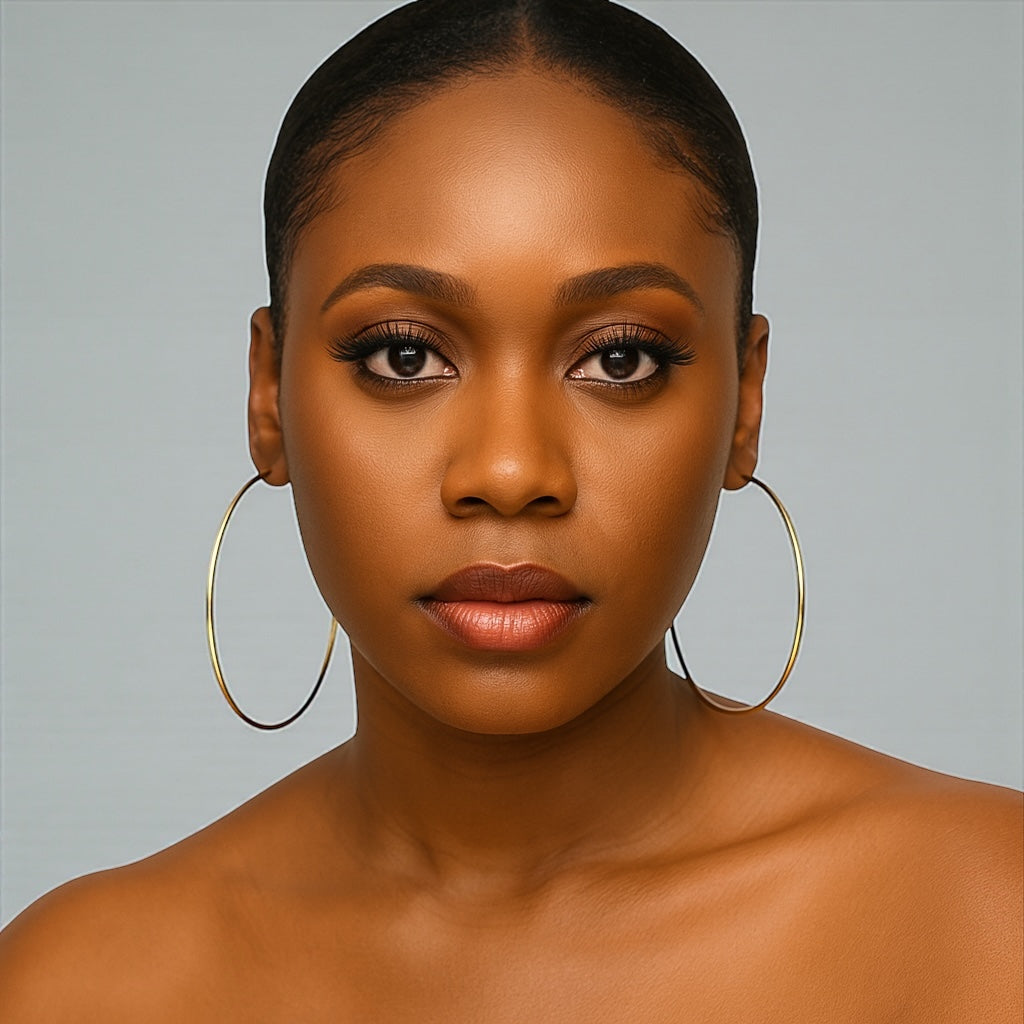 8CM Stainless Steel Hoop Earrings – Bold Lightweight Statement Hoops - Fatisha Boutique #
