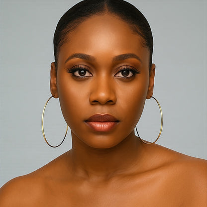 8CM Stainless Steel Hoop Earrings – Bold Lightweight Statement Hoops - Fatisha Boutique #