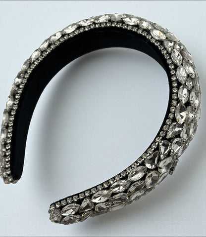 Luxury Rhinestone Padded Headband – Baroque Crystal Bling Hair Accessory for Women | Bridal, Wedding, Party & Gift - Fatisha Boutique #
