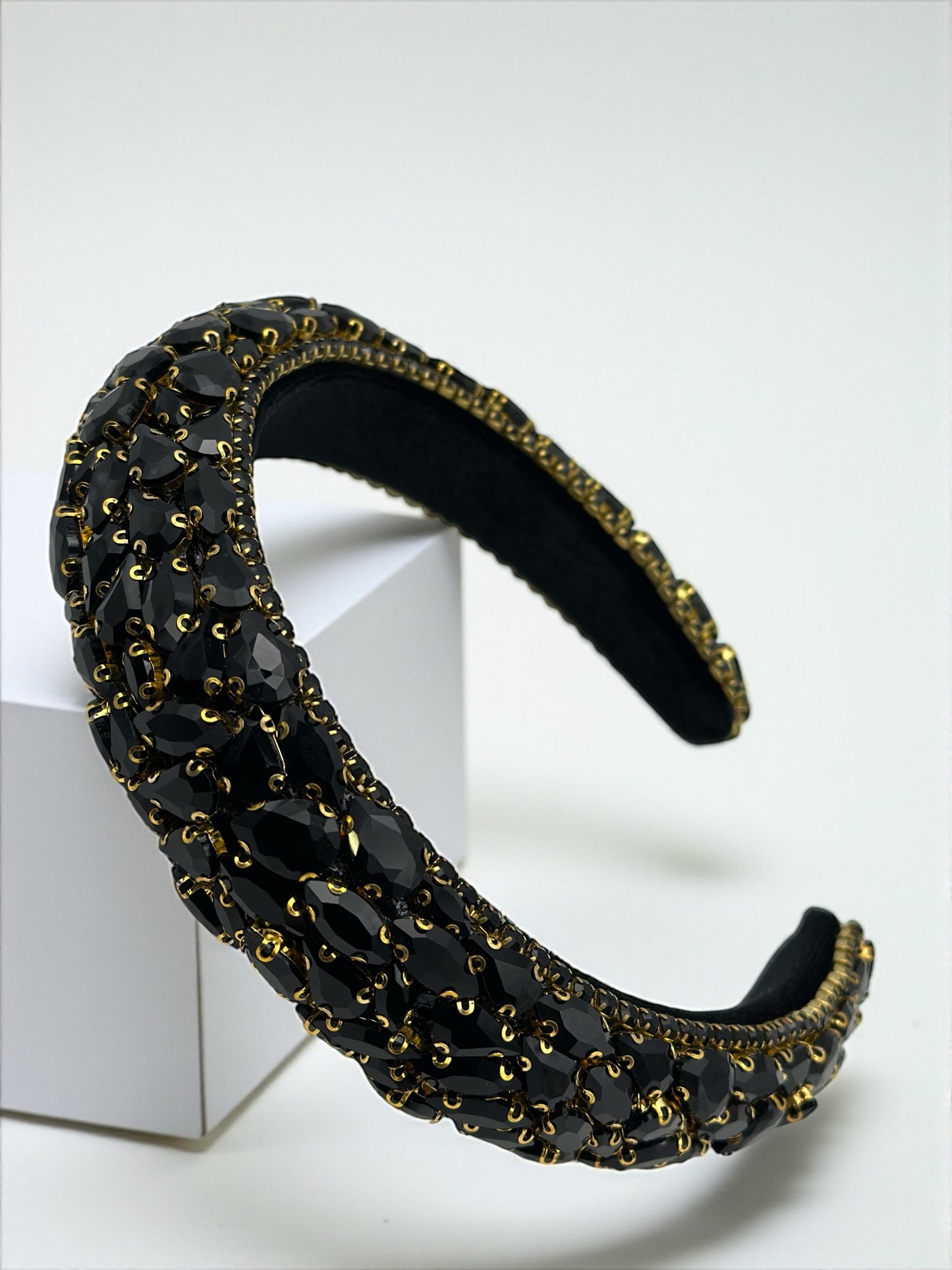 Luxury Rhinestone Padded Headband – Baroque Crystal Bling Hair Accessory for Women | Bridal, Wedding, Party & Gift - Fatisha Boutique #