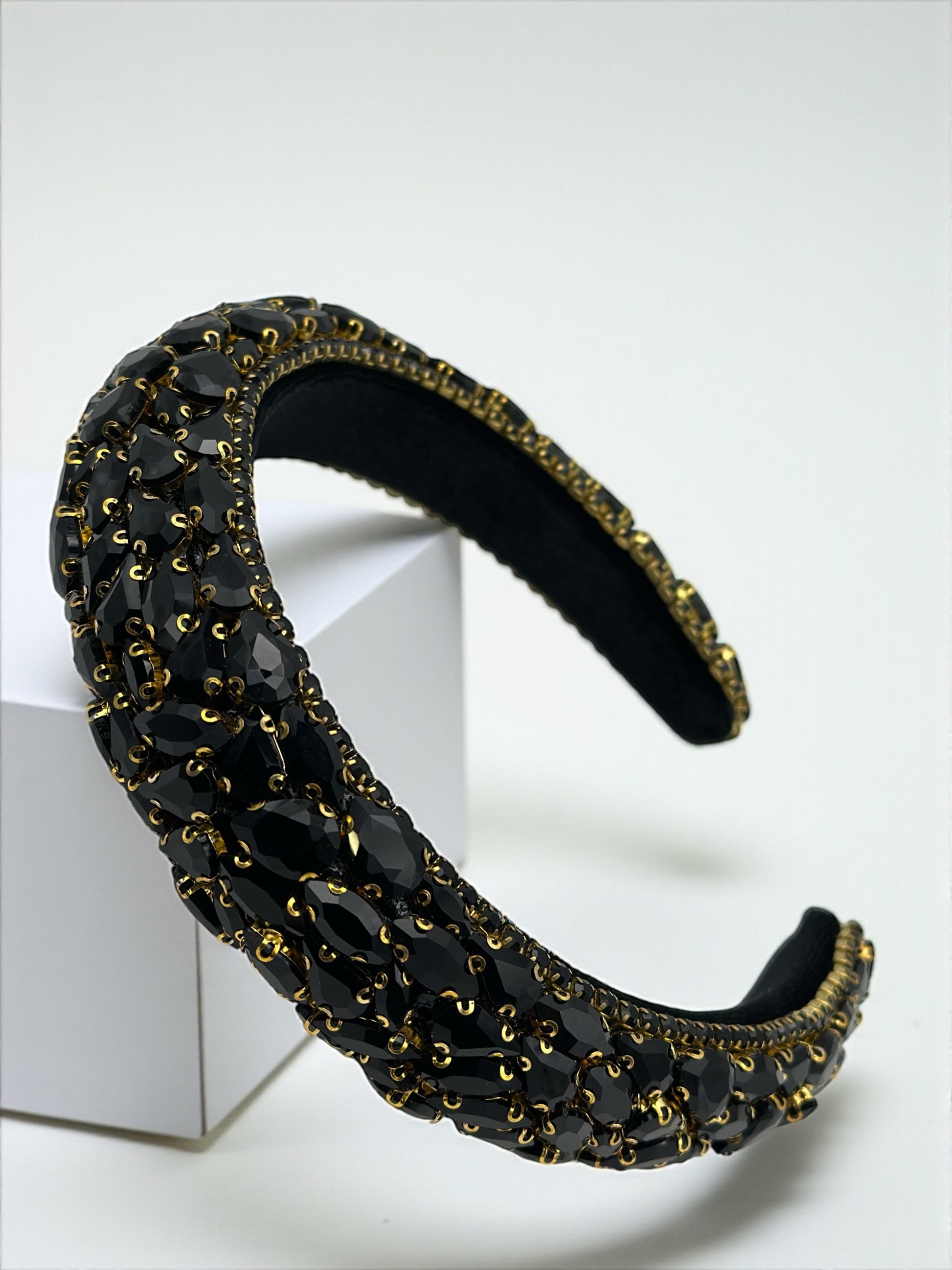 Luxury Rhinestone Padded Headband – Baroque Crystal Bling Hair Accessory for Women | Bridal, Wedding, Party & Gift - Fatisha Boutique #