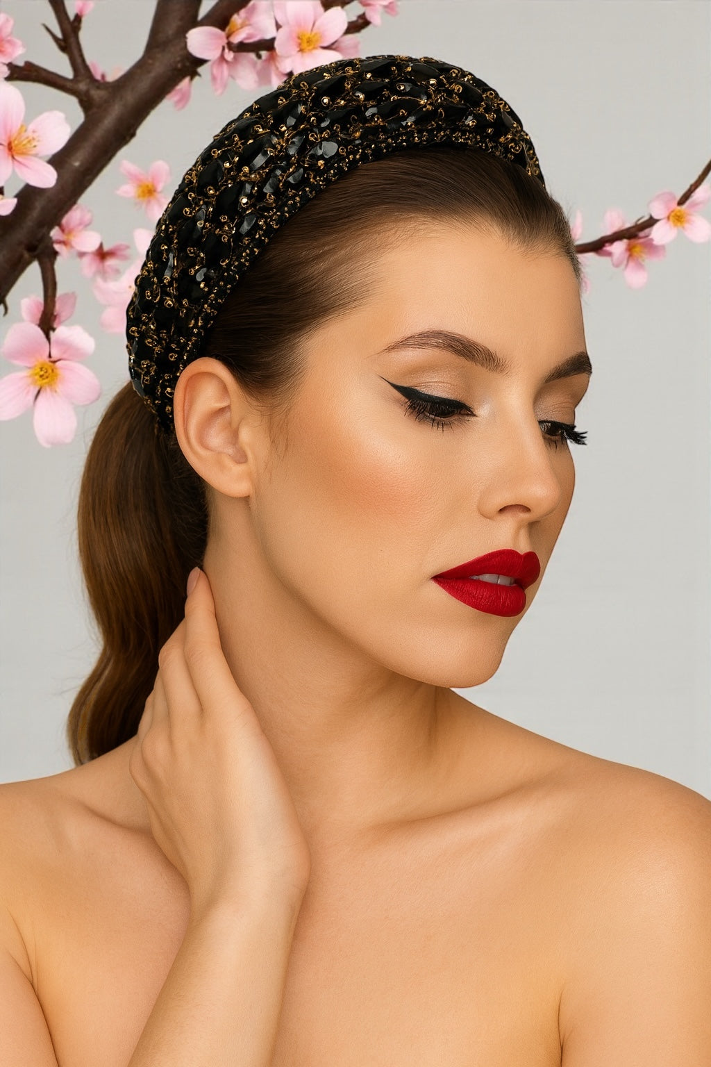 Luxury Rhinestone Padded Headband – Baroque Crystal Bling Hair Accessory for Women | Bridal, Wedding, Party & Gift - Fatisha Boutique #