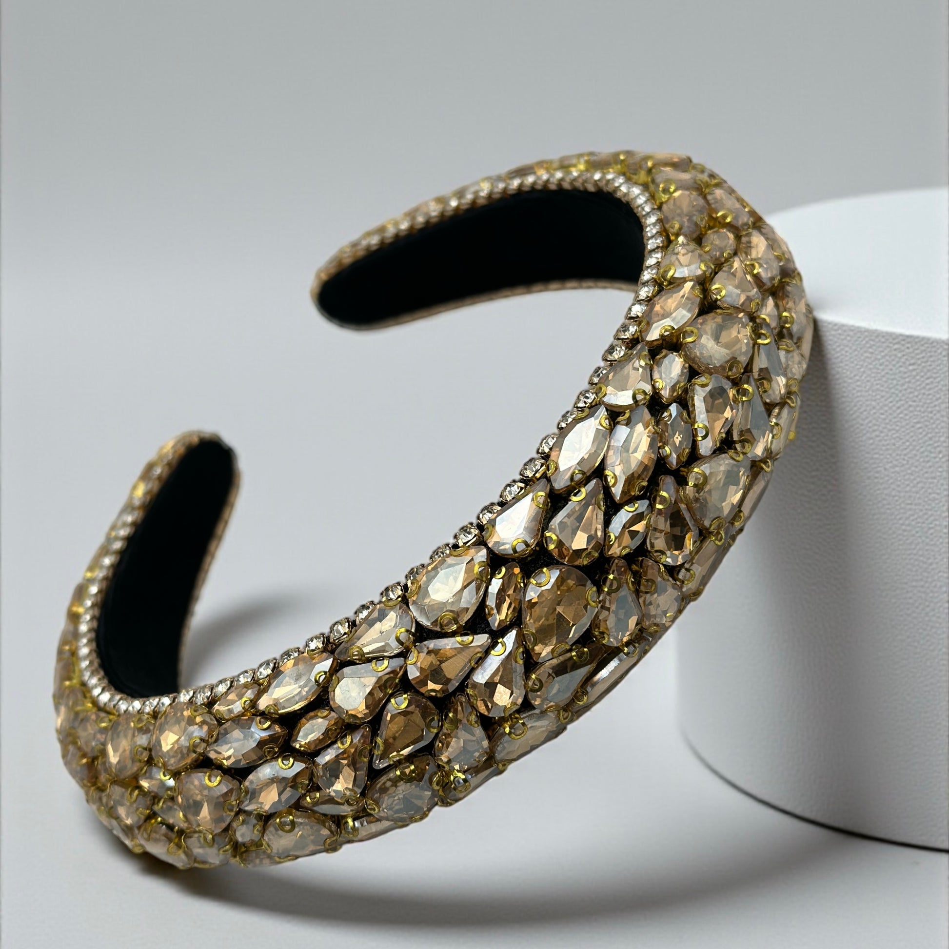 Luxury Rhinestone Padded Headband – Baroque Crystal Bling Hair Accessory for Women | Bridal, Wedding, Party & Gift - Fatisha Boutique #