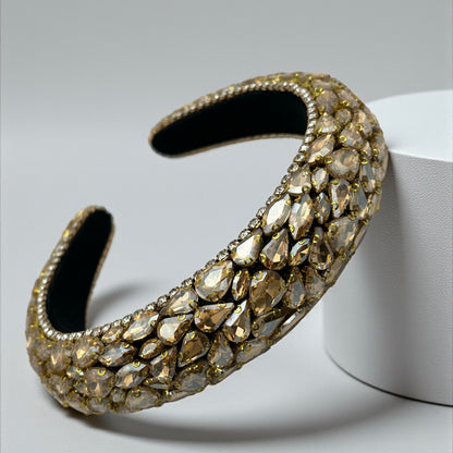 Luxury Rhinestone Padded Headband – Baroque Crystal Bling Hair Accessory for Women | Bridal, Wedding, Party & Gift - Fatisha Boutique #