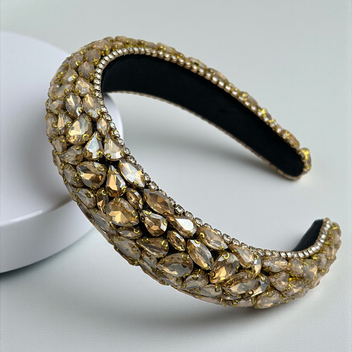 Luxury Rhinestone Padded Headband – Baroque Crystal Bling Hair Accessory for Women | Bridal, Wedding, Party & Gift - Fatisha Boutique #