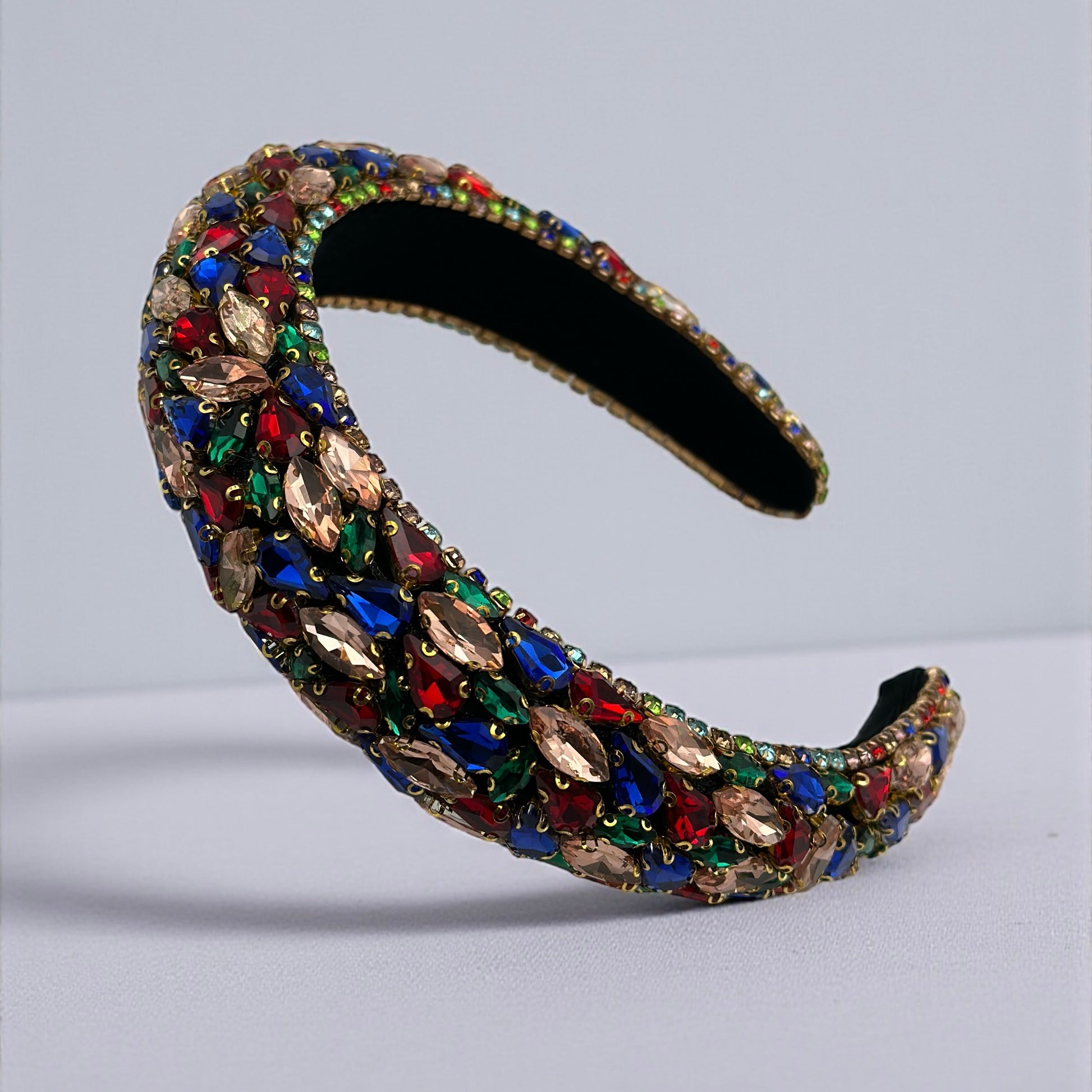 Luxury Rhinestone Padded Headband – Baroque Crystal Bling Hair Accessory for Women | Bridal, Wedding, Party & Gift - Fatisha Boutique #