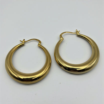 4CM Chunky Statement Hoop Earrings – Bold Gold & Silver Fashion Hoops - Fatisha Boutique #