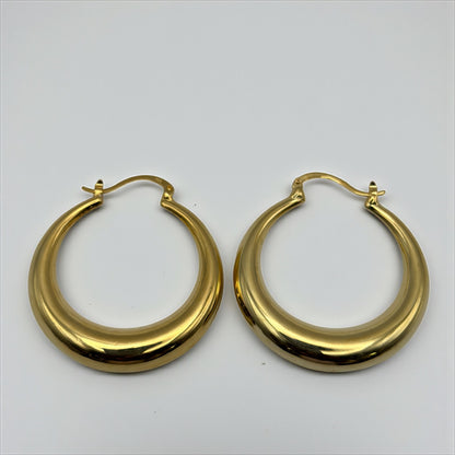 4CM Chunky Statement Hoop Earrings – Bold Gold & Silver Fashion Hoops - Fatisha Boutique #