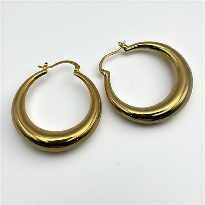 4CM Chunky Statement Hoop Earrings – Bold Gold & Silver Fashion Hoops - Fatisha Boutique #