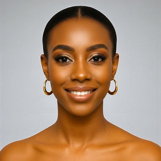 4CM Chunky Statement Hoop Earrings – Bold Gold & Silver Fashion Hoops - Fatisha Boutique #