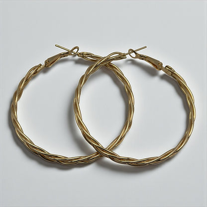 5CM Statement Hoop Earrings – Bold Twisted Gold & Silver Fashion Hoops - Fatisha Boutique #