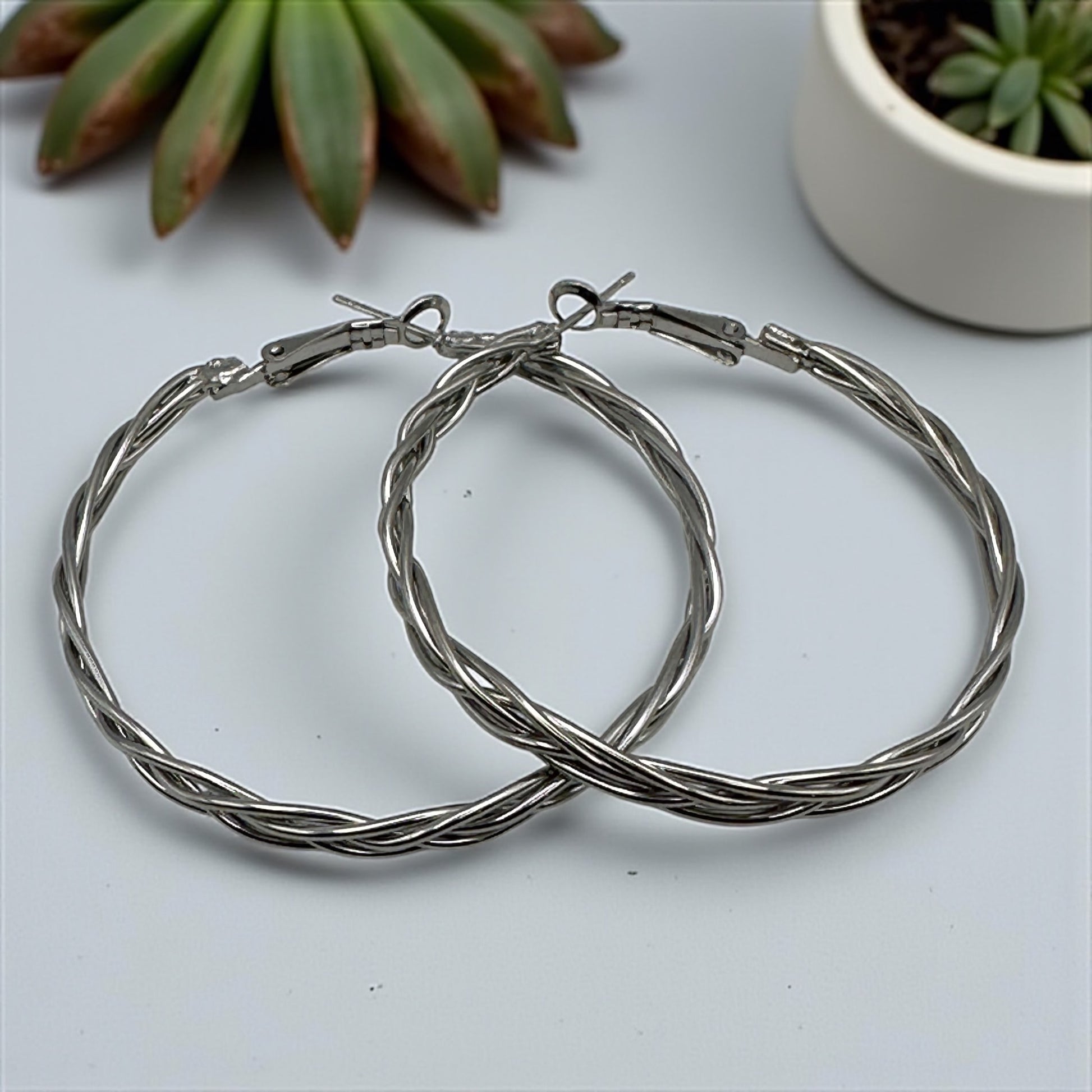 5CM Statement Hoop Earrings – Bold Twisted Gold & Silver Fashion Hoops - Fatisha Boutique #