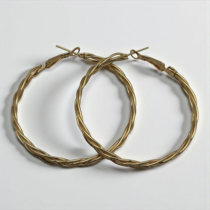 5CM Statement Hoop Earrings – Bold Twisted Gold & Silver Fashion Hoops - Fatisha Boutique #