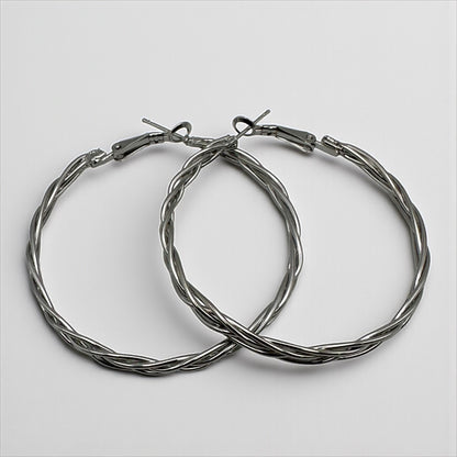 5CM Statement Hoop Earrings – Bold Twisted Gold & Silver Fashion Hoops - Fatisha Boutique #
