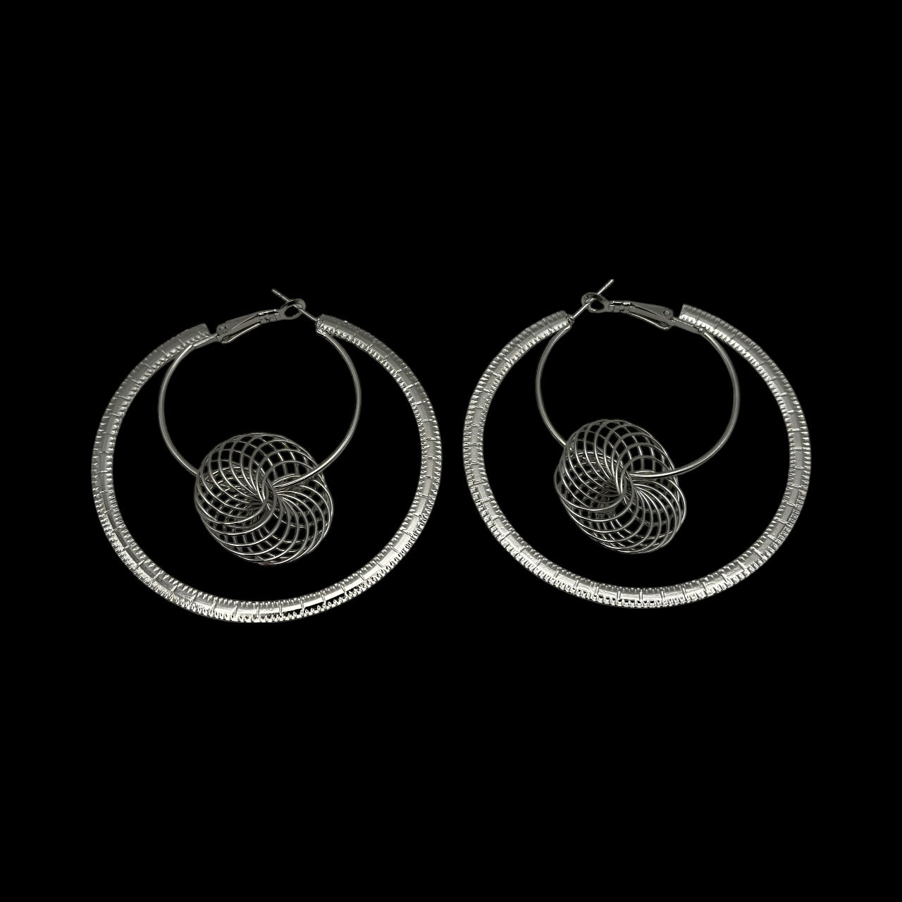 Modern Spiral Geometric Hoop Earrings – Gold & Silver Statement Design - Fatisha Boutique #