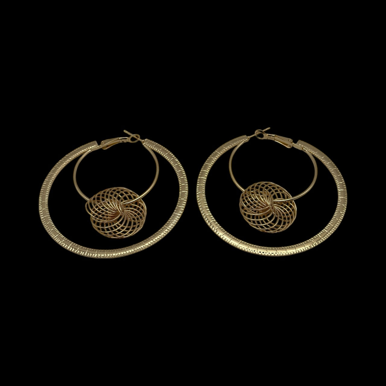 Modern Spiral Geometric Hoop Earrings – Gold & Silver Statement Design - Fatisha Boutique #