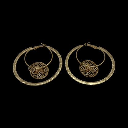 Modern Spiral Geometric Hoop Earrings – Gold & Silver Statement Design - Fatisha Boutique #