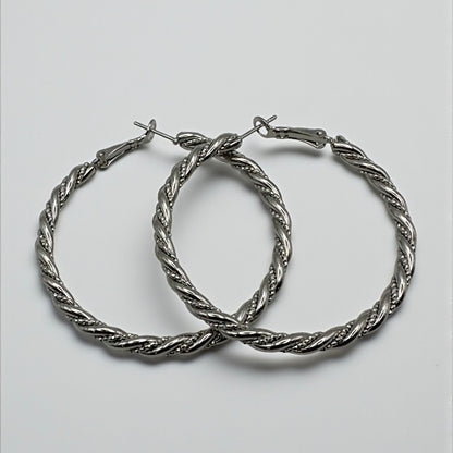 5CM Twisted Statement Hoop Earrings – Bold Rope Design Hoops in Gold & Silver - Fatisha Boutique #