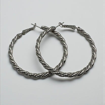5CM Twisted Statement Hoop Earrings – Bold Rope Design Hoops in Gold & Silver - Fatisha Boutique #