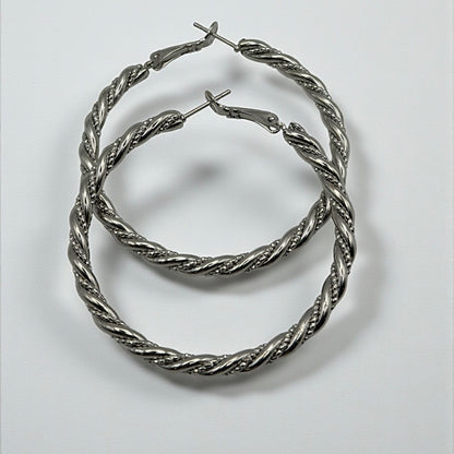 5CM Twisted Statement Hoop Earrings – Bold Rope Design Hoops in Gold & Silver - Fatisha Boutique #
