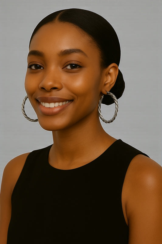 5CM Twisted Statement Hoop Earrings – Bold Rope Design Hoops in Gold & Silver - Fatisha Boutique #