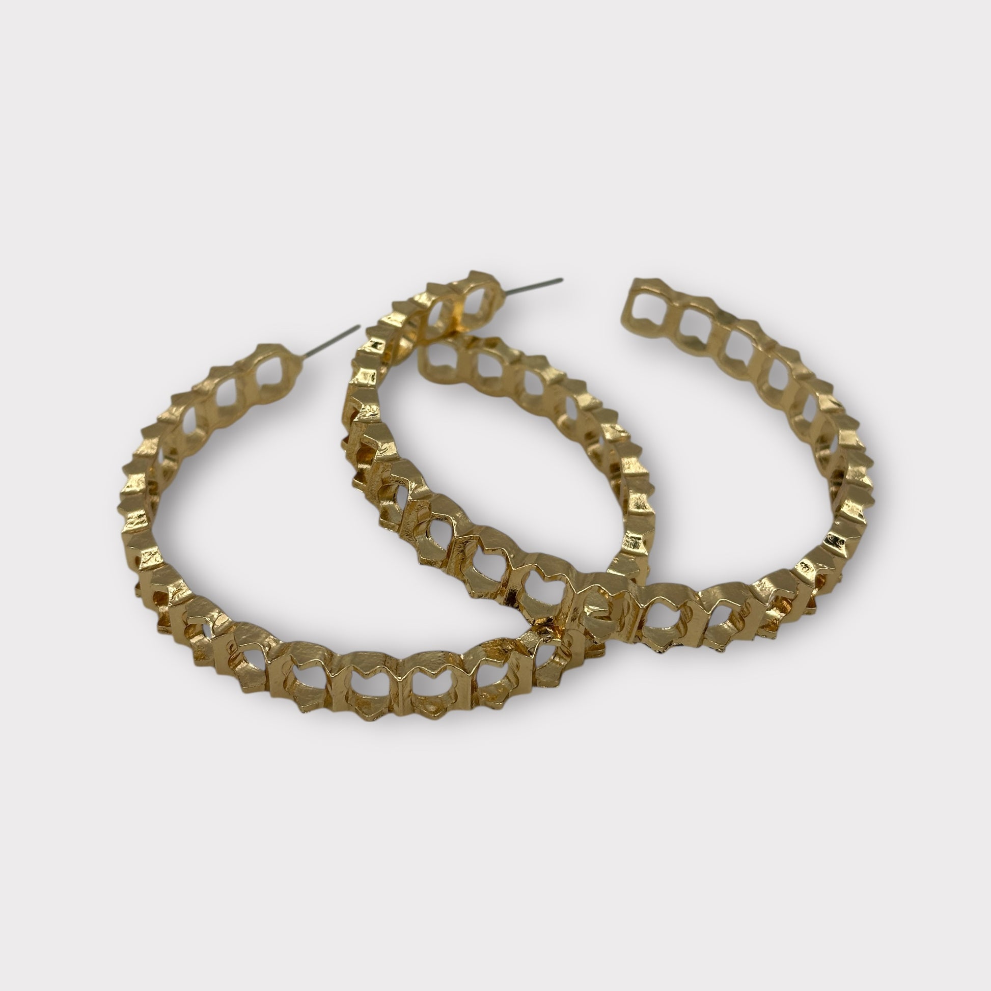 Bold 6CM Chunky Statement Hoop Earrings – Gold Oversized Fashion Hoops for Women - Fatisha Boutique #