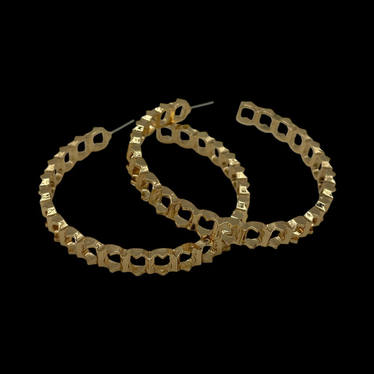 Bold 6CM Chunky Statement Hoop Earrings – Gold Oversized Fashion Hoops for Women - Fatisha Boutique #