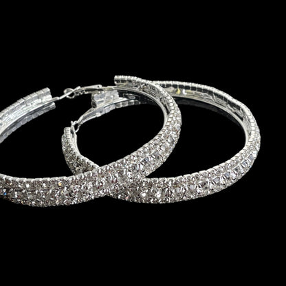 7CM Luxury Crystal Rhinestone Hoop Earrings – Bold Glam Statement Jewellery - Fatisha Boutique #