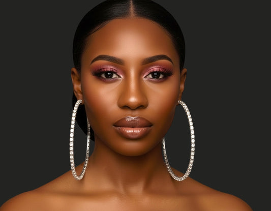 12CM Rhinestone Oversized Statement Hoop Earrings – Trendy Party Jewellery - Fatisha Boutique #