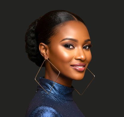 Oversized Square Hoop Earrings – Bold Geometric Statement Jewellery - Fatisha Boutique #