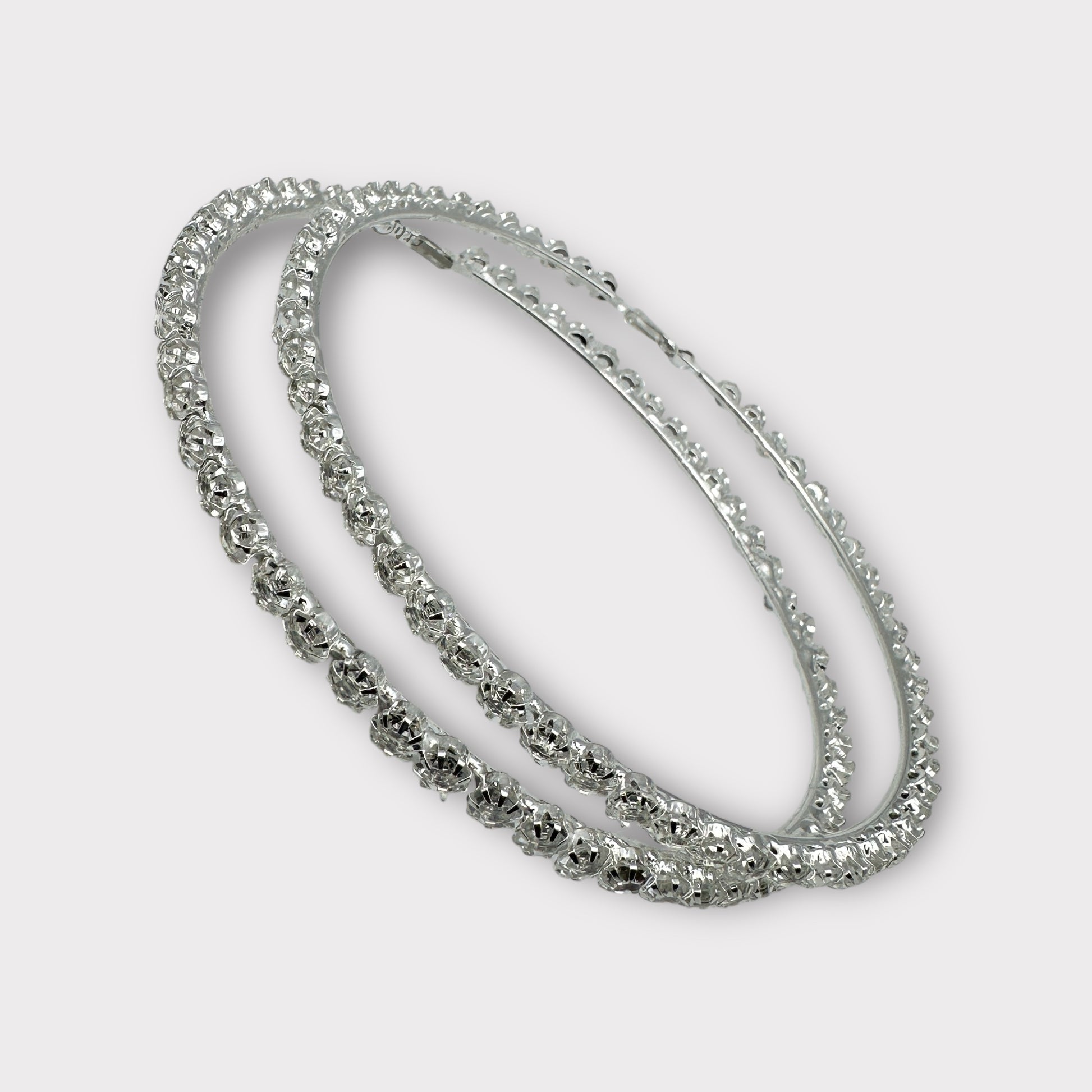 12CM Rhinestone Oversized Statement Hoop Earrings – Trendy Party Jewellery - Fatisha Boutique #