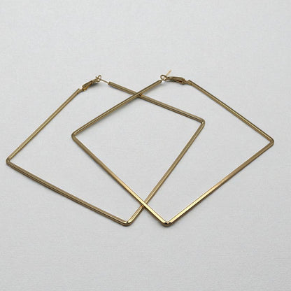 Oversized Square Hoop Earrings – Bold Geometric Statement Jewellery - Fatisha Boutique #