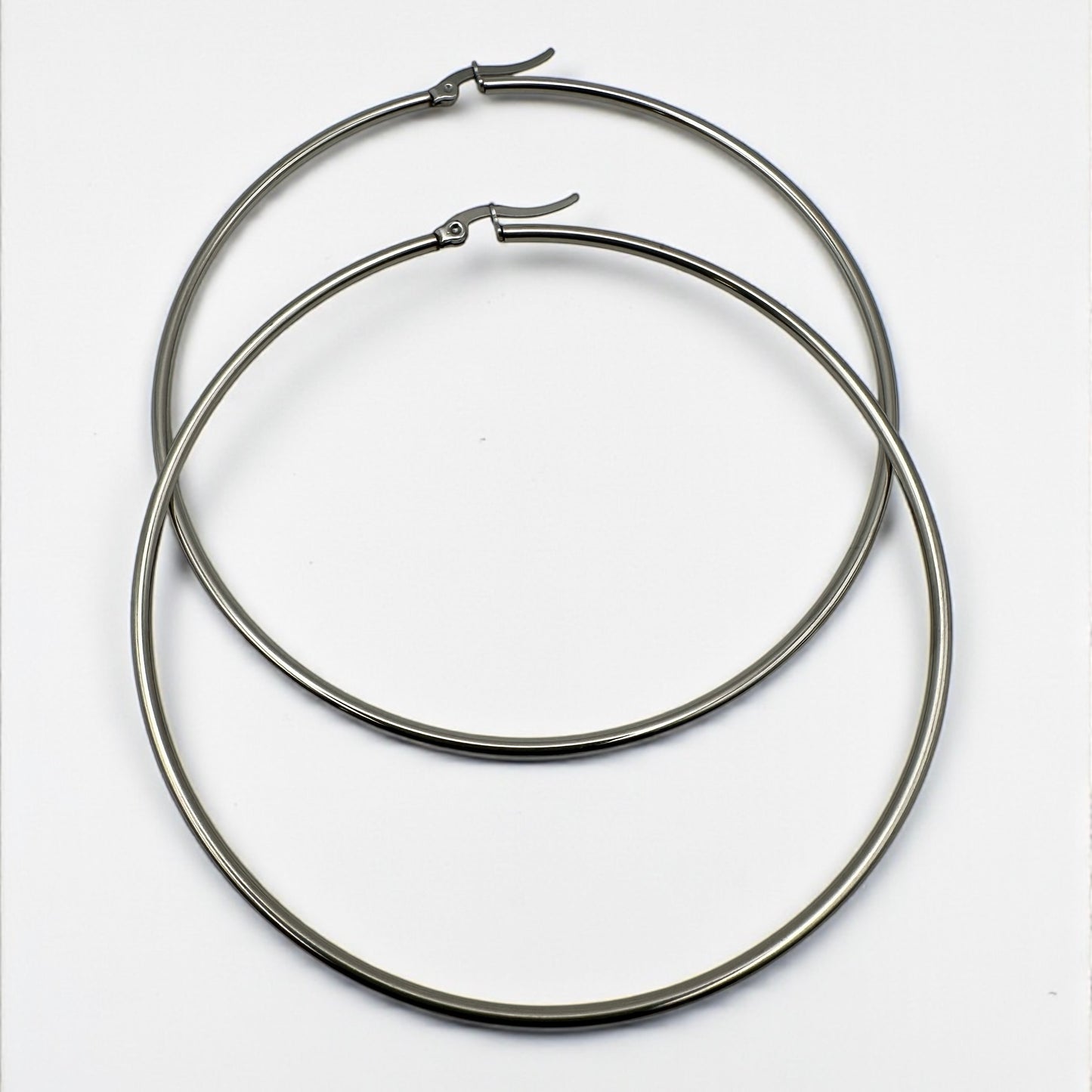 8CM Stainless Steel Hoop Earrings – Bold Lightweight Statement Hoops - Fatisha Boutique #