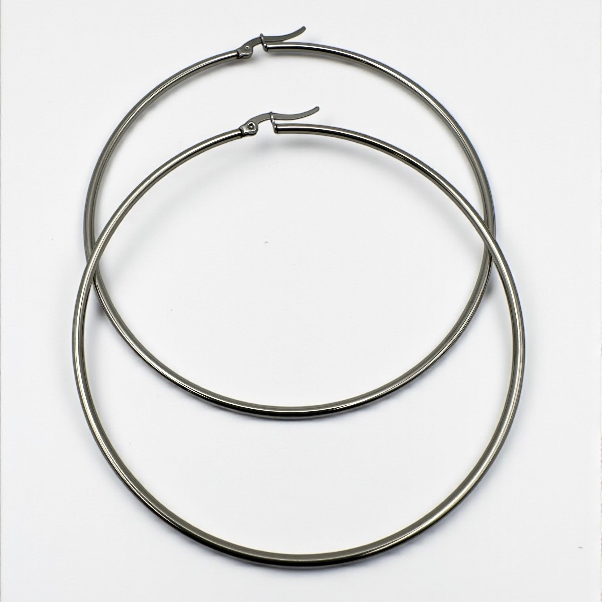 8CM Stainless Steel Hoop Earrings – Bold Lightweight Statement Hoops - Fatisha Boutique #