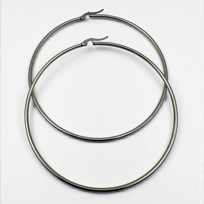8CM Stainless Steel Hoop Earrings – Bold Lightweight Statement Hoops - Fatisha Boutique #