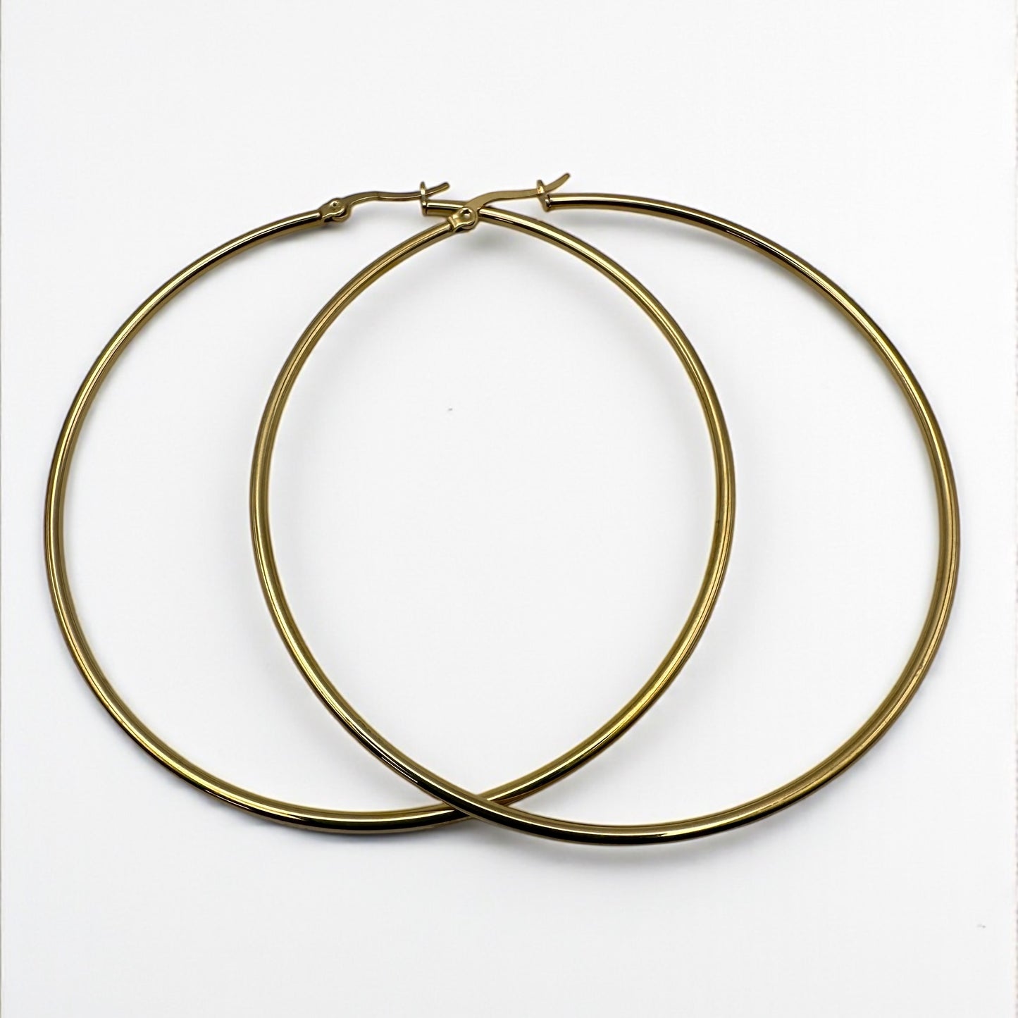 8CM Stainless Steel Hoop Earrings – Bold Lightweight Statement Hoops - Fatisha Boutique #