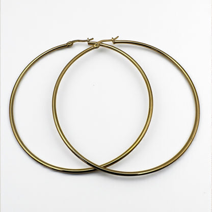 8CM Stainless Steel Hoop Earrings – Bold Lightweight Statement Hoops - Fatisha Boutique #