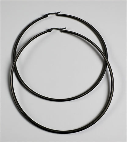 8CM Stainless Steel Hoop Earrings – Bold Lightweight Statement Hoops - Fatisha Boutique #