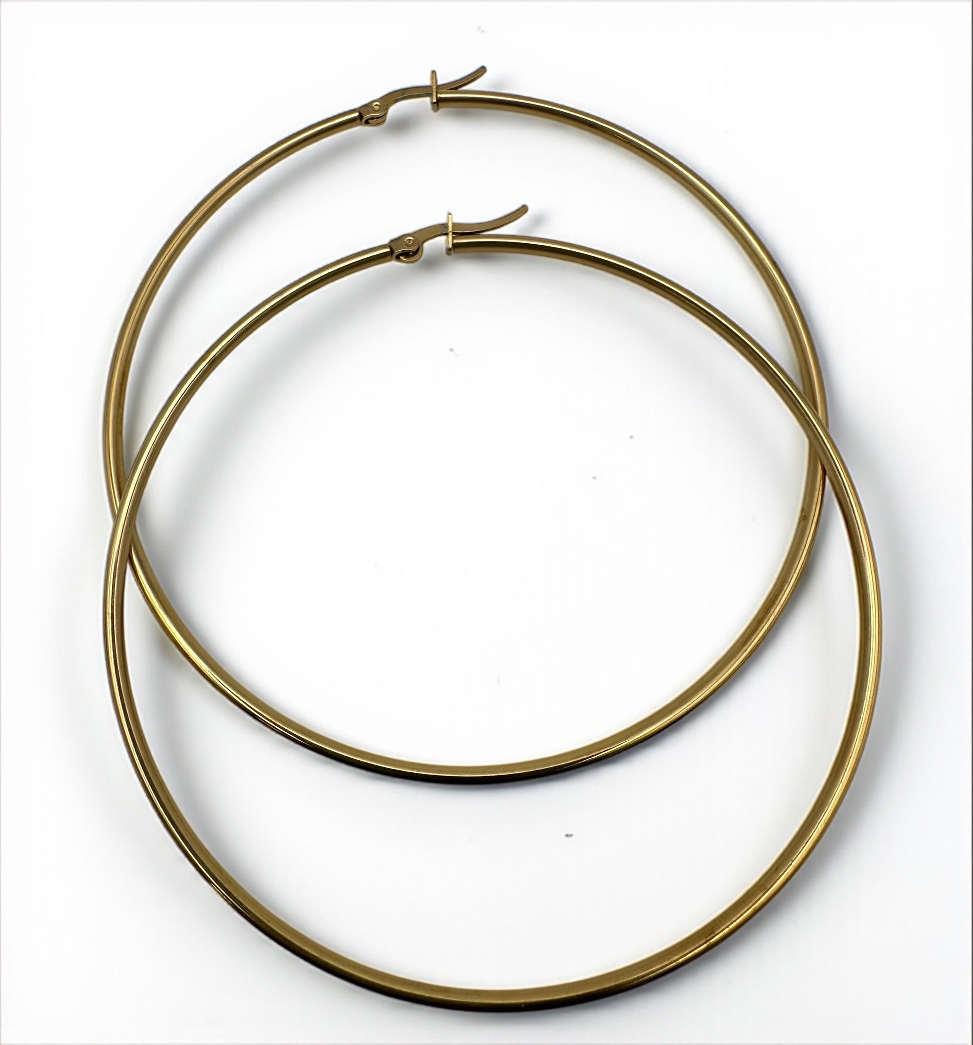 8CM Stainless Steel Hoop Earrings – Bold Lightweight Statement Hoops - Fatisha Boutique #