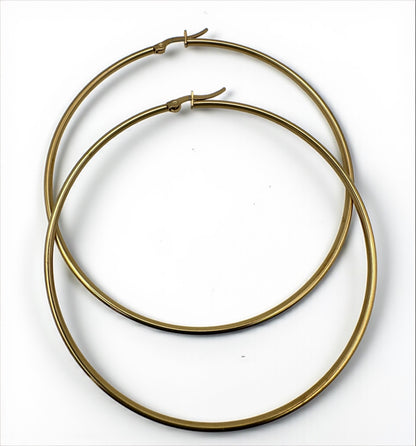 8CM Stainless Steel Hoop Earrings – Bold Lightweight Statement Hoops - Fatisha Boutique #