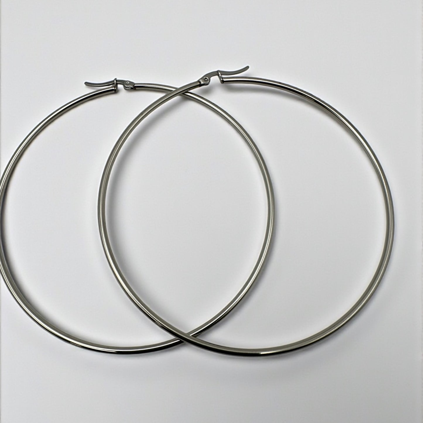 8CM Stainless Steel Hoop Earrings – Bold Lightweight Statement Hoops - Fatisha Boutique #