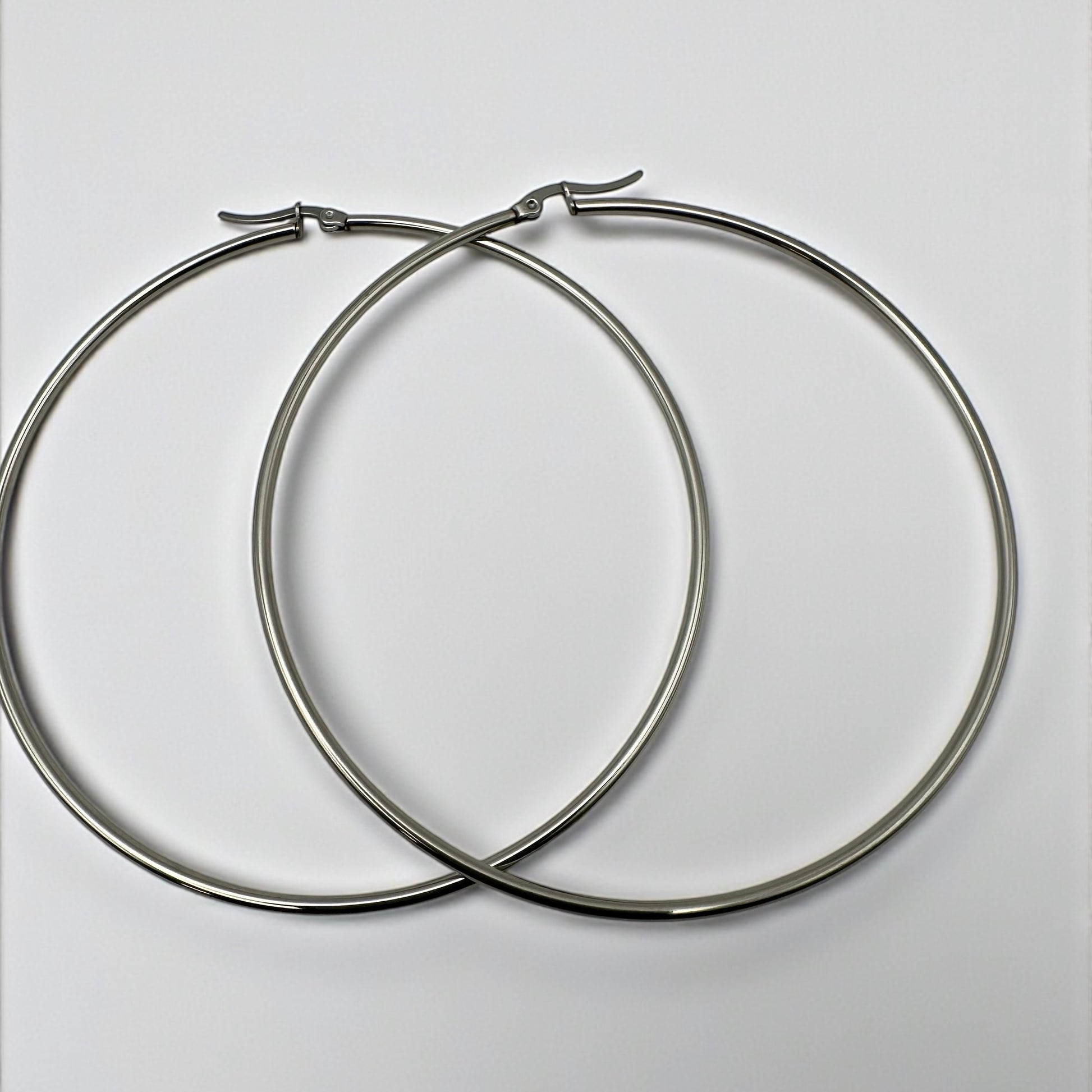 8CM Stainless Steel Hoop Earrings – Bold Lightweight Statement Hoops - Fatisha Boutique #